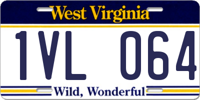 WV license plate 1VL064