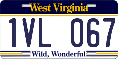 WV license plate 1VL067