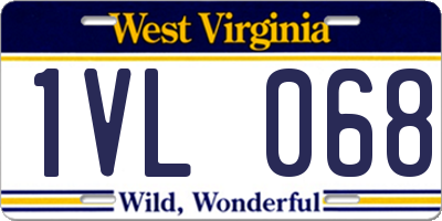 WV license plate 1VL068