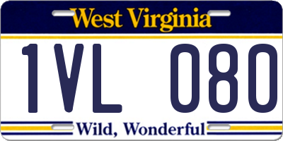 WV license plate 1VL080
