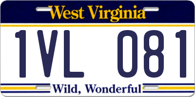 WV license plate 1VL081