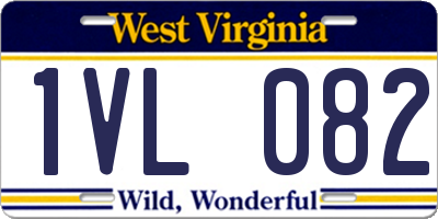 WV license plate 1VL082