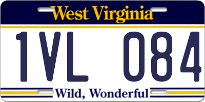 WV license plate 1VL084