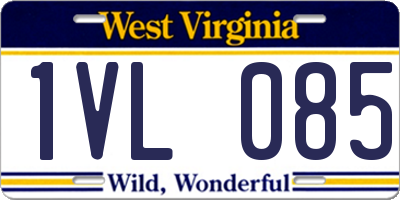 WV license plate 1VL085