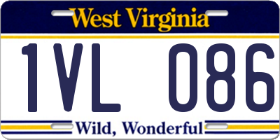 WV license plate 1VL086