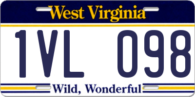 WV license plate 1VL098