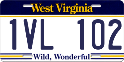 WV license plate 1VL102