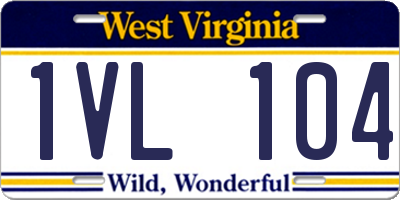 WV license plate 1VL104
