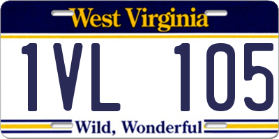 WV license plate 1VL105