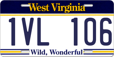 WV license plate 1VL106