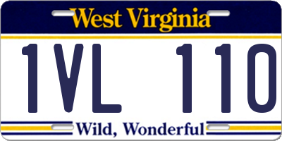 WV license plate 1VL110