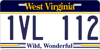 WV license plate 1VL112