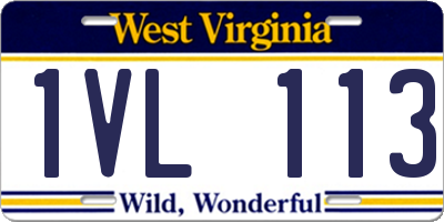 WV license plate 1VL113