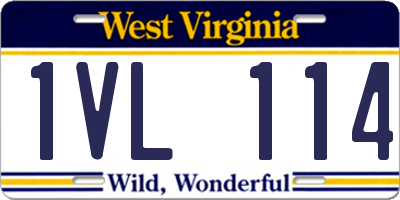 WV license plate 1VL114
