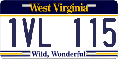 WV license plate 1VL115