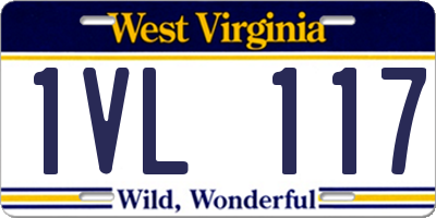 WV license plate 1VL117