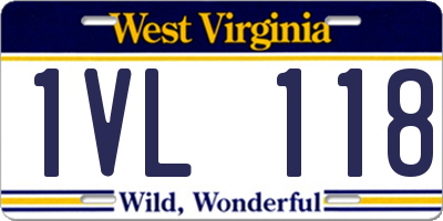 WV license plate 1VL118