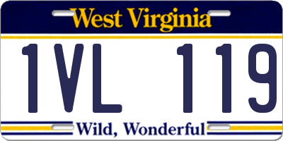 WV license plate 1VL119