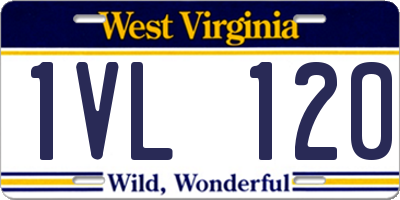 WV license plate 1VL120