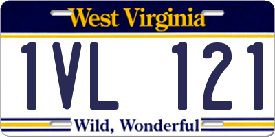 WV license plate 1VL121