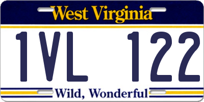 WV license plate 1VL122