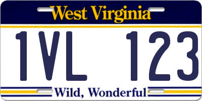 WV license plate 1VL123