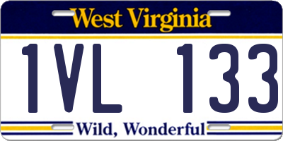 WV license plate 1VL133