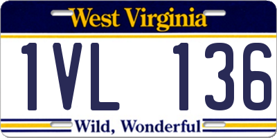 WV license plate 1VL136