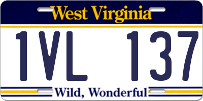 WV license plate 1VL137