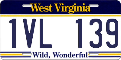 WV license plate 1VL139