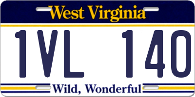 WV license plate 1VL140