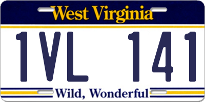 WV license plate 1VL141