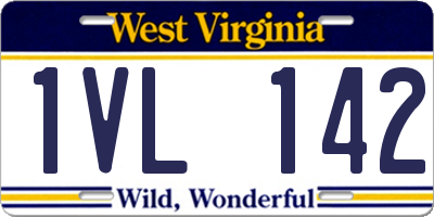 WV license plate 1VL142