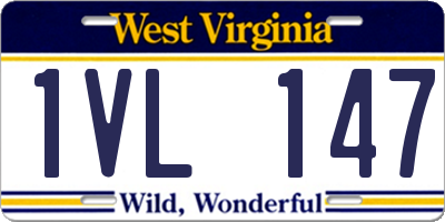 WV license plate 1VL147