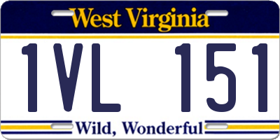 WV license plate 1VL151
