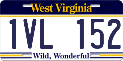WV license plate 1VL152