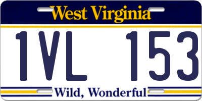 WV license plate 1VL153