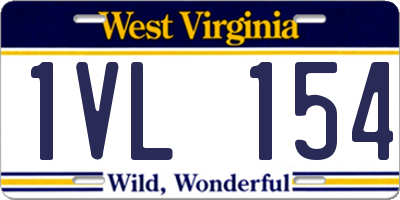 WV license plate 1VL154