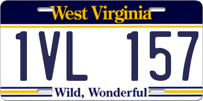 WV license plate 1VL157