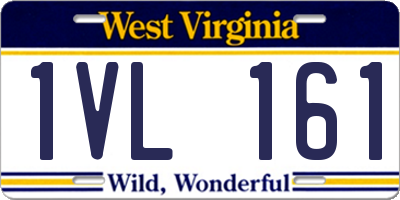 WV license plate 1VL161