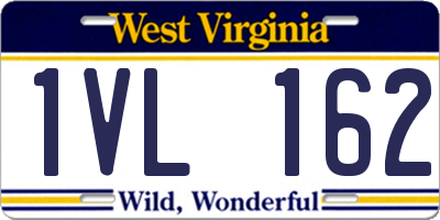 WV license plate 1VL162