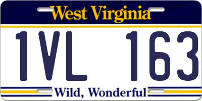 WV license plate 1VL163