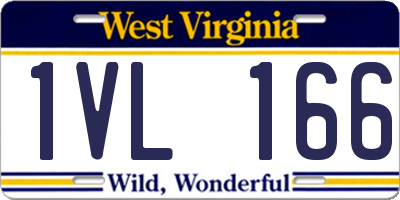 WV license plate 1VL166