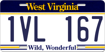 WV license plate 1VL167