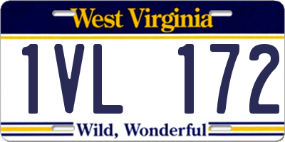 WV license plate 1VL172