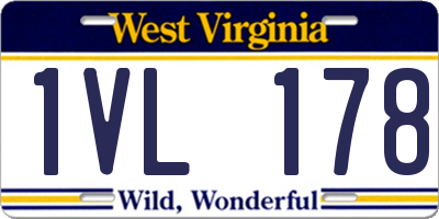 WV license plate 1VL178