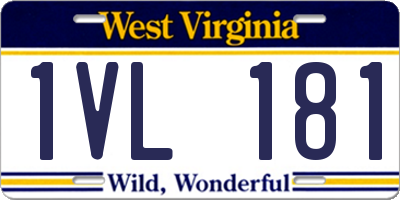 WV license plate 1VL181