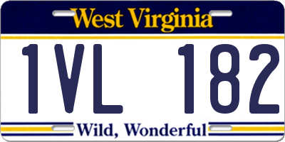 WV license plate 1VL182
