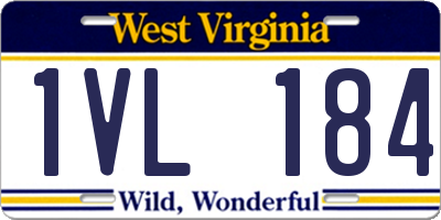 WV license plate 1VL184