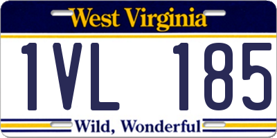 WV license plate 1VL185